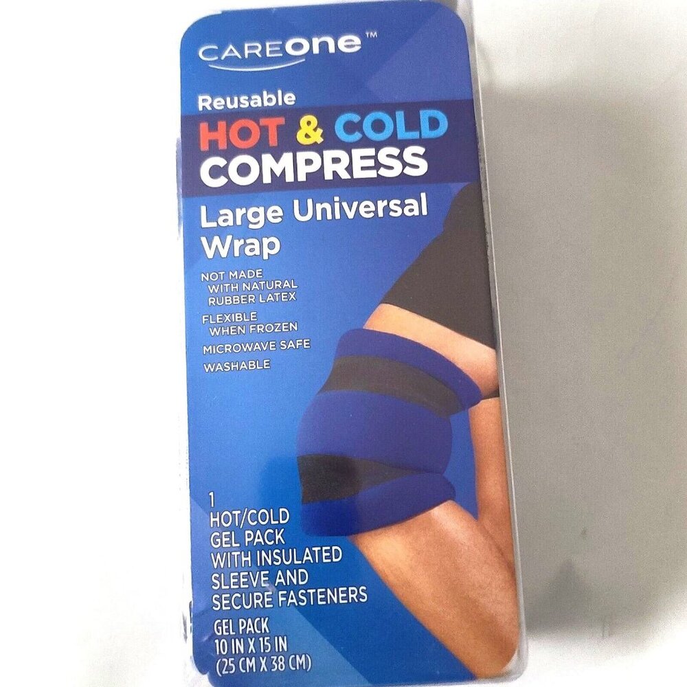 Care One Reusable Hot/Cold Large Universal Compress Wrap 10"x15" Back Knee NEW